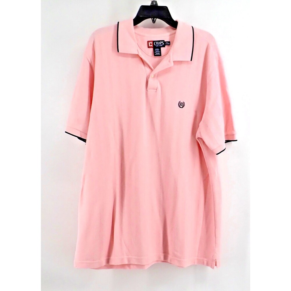 Chaps Men's Size XXL (2XL) Golf Short Sleeve Pullover Polo Shirt Bright Pink